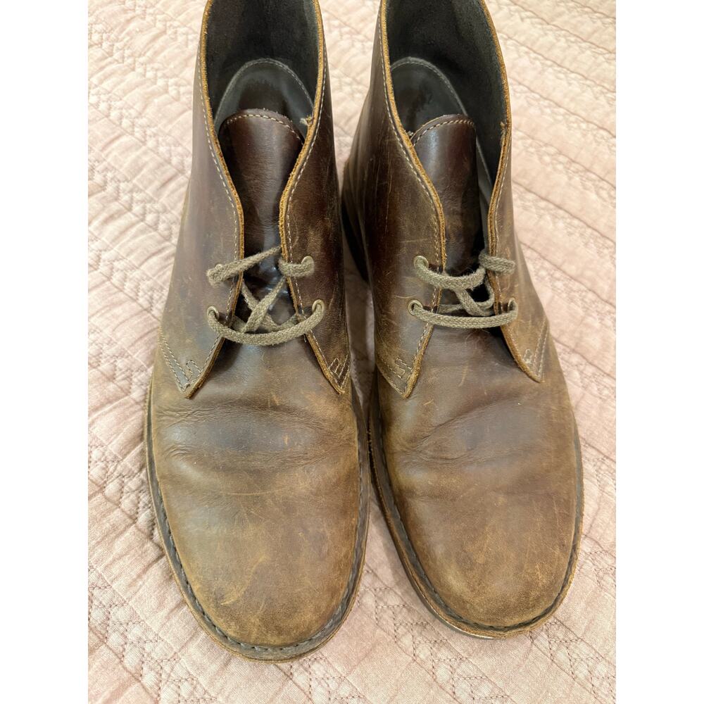 Clarks Men’s Brown Leather Desert Boots Chukka Lace Up Casual Shoes Size 12